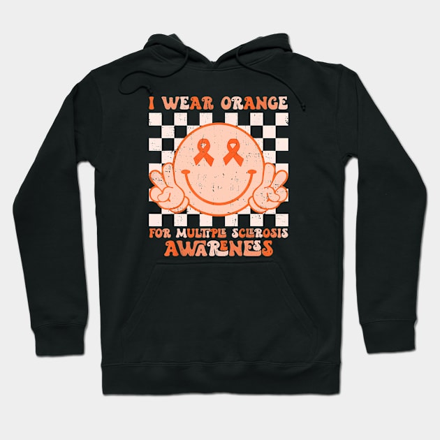 I Wear Orange For Multiple Sclerosis Awareness MS Warrior Hoodie by JazlynShyann